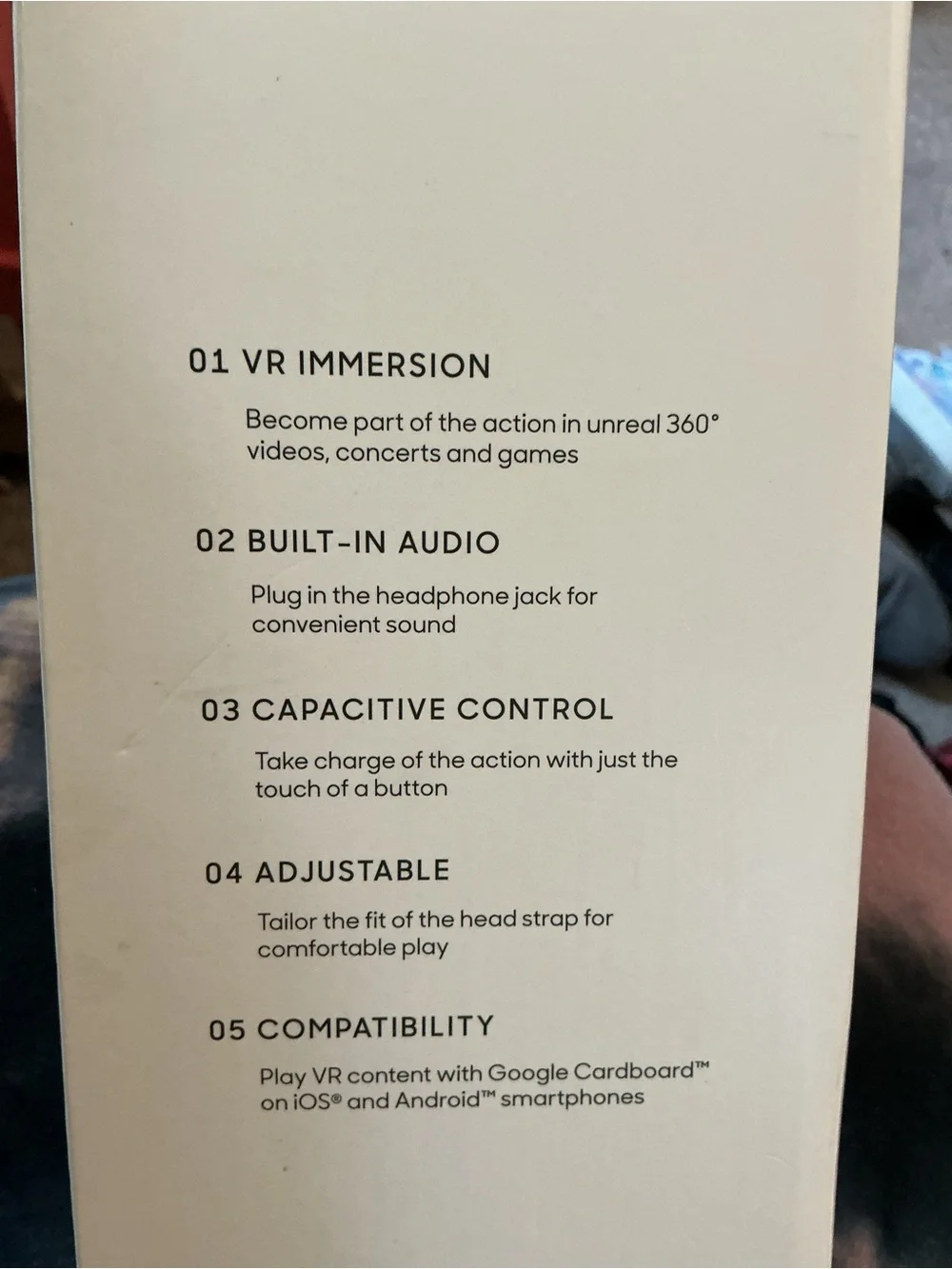 Sharper Image White and Black VR Headset with Built-In Headphones